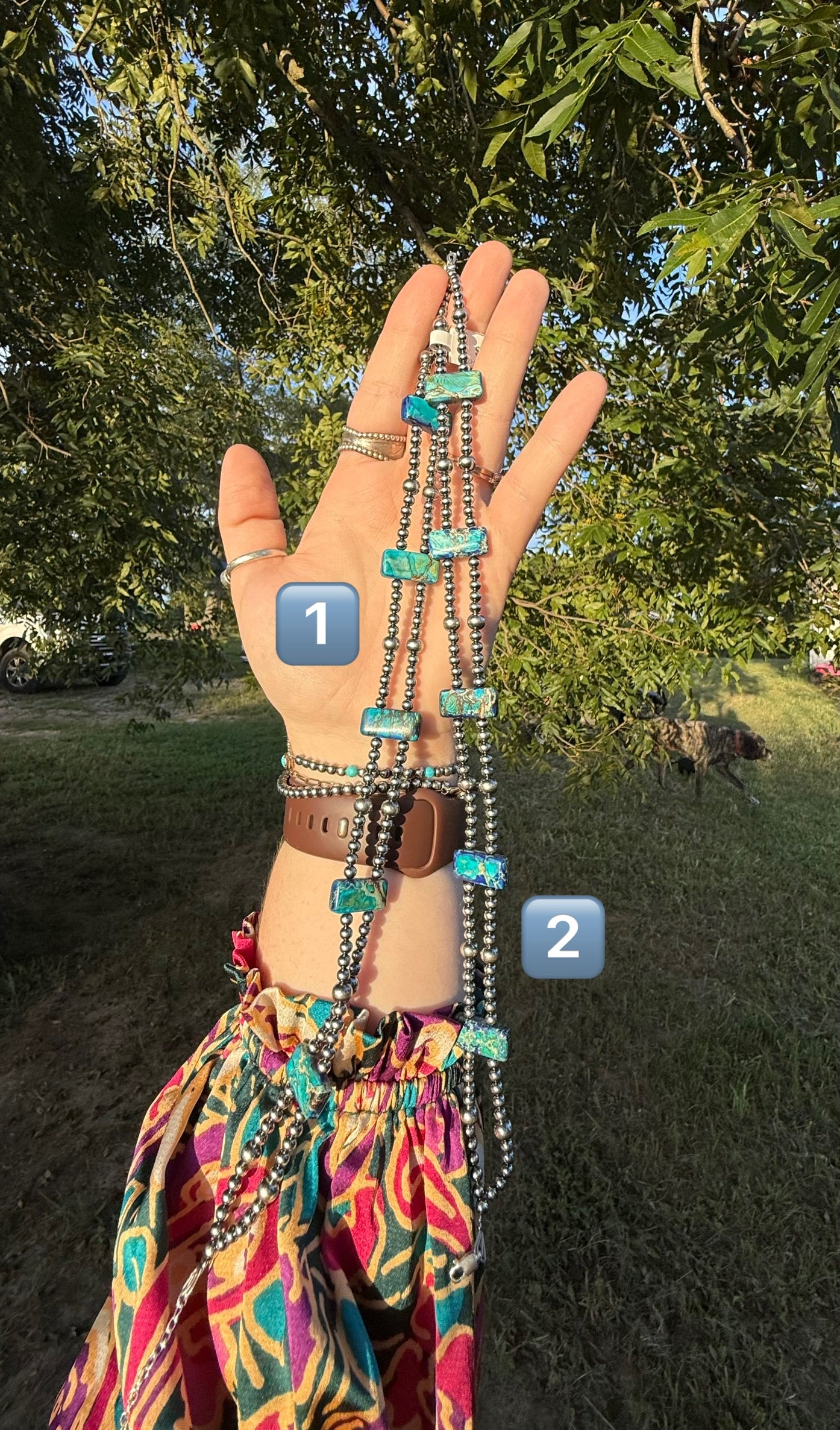 Sterling Pearl & Turquoise Variscite Choker