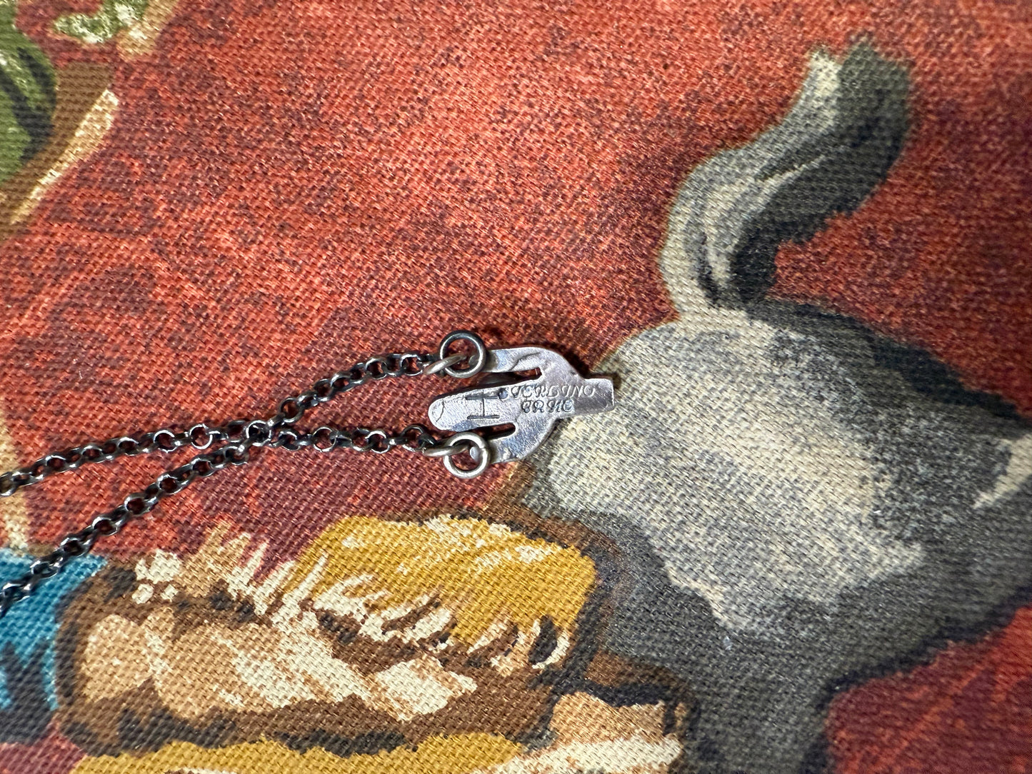 Navajo Sterling Silver & Orange Spiny Cactus Necklace