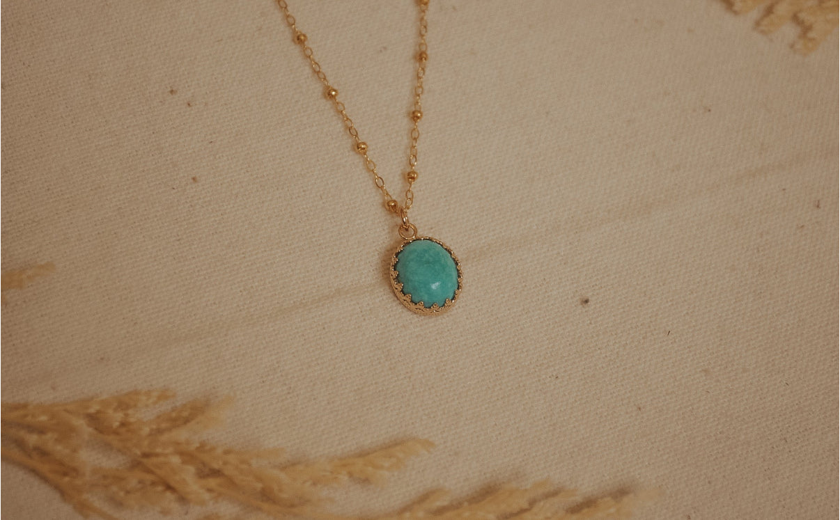 Gold & Turquoise 18” Necklace