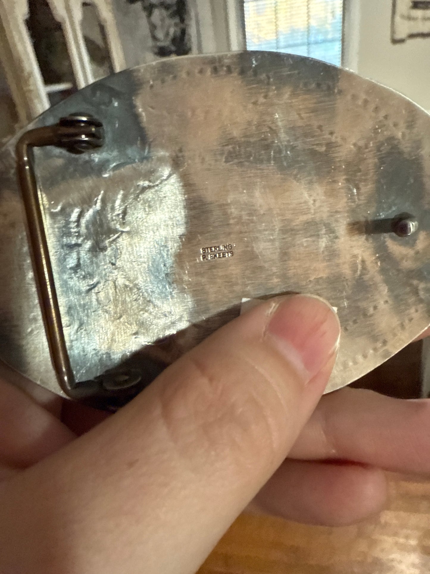 Sterling Silver & Turquoise Belt Buckle