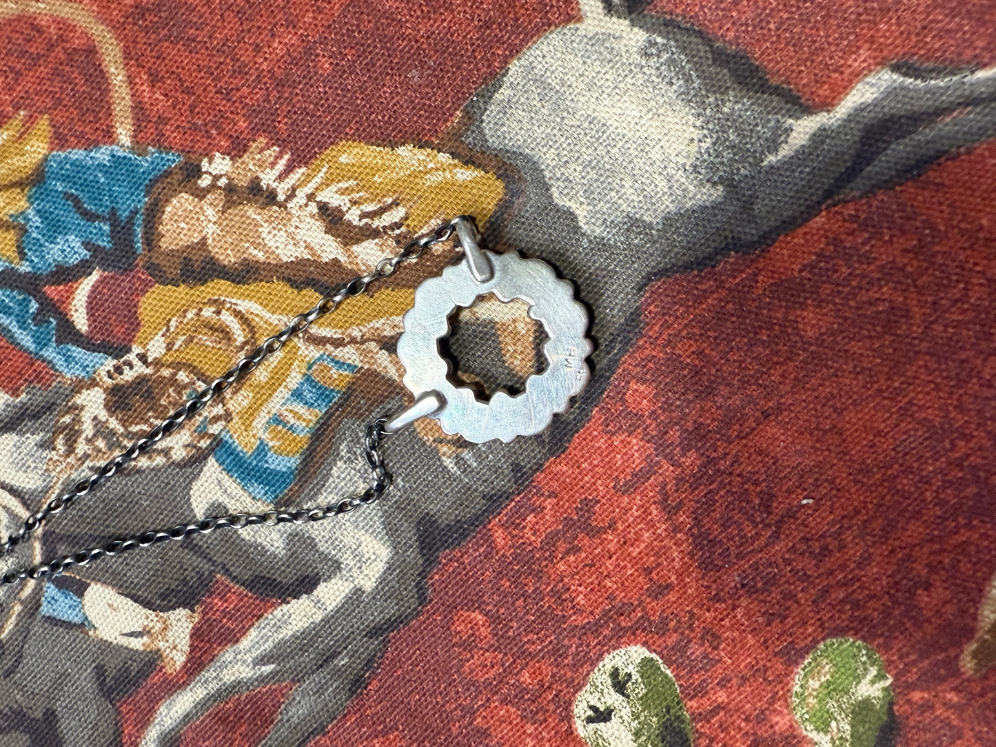 Navajo Sterling Silver & Kingman Turquoise Ring Necklace