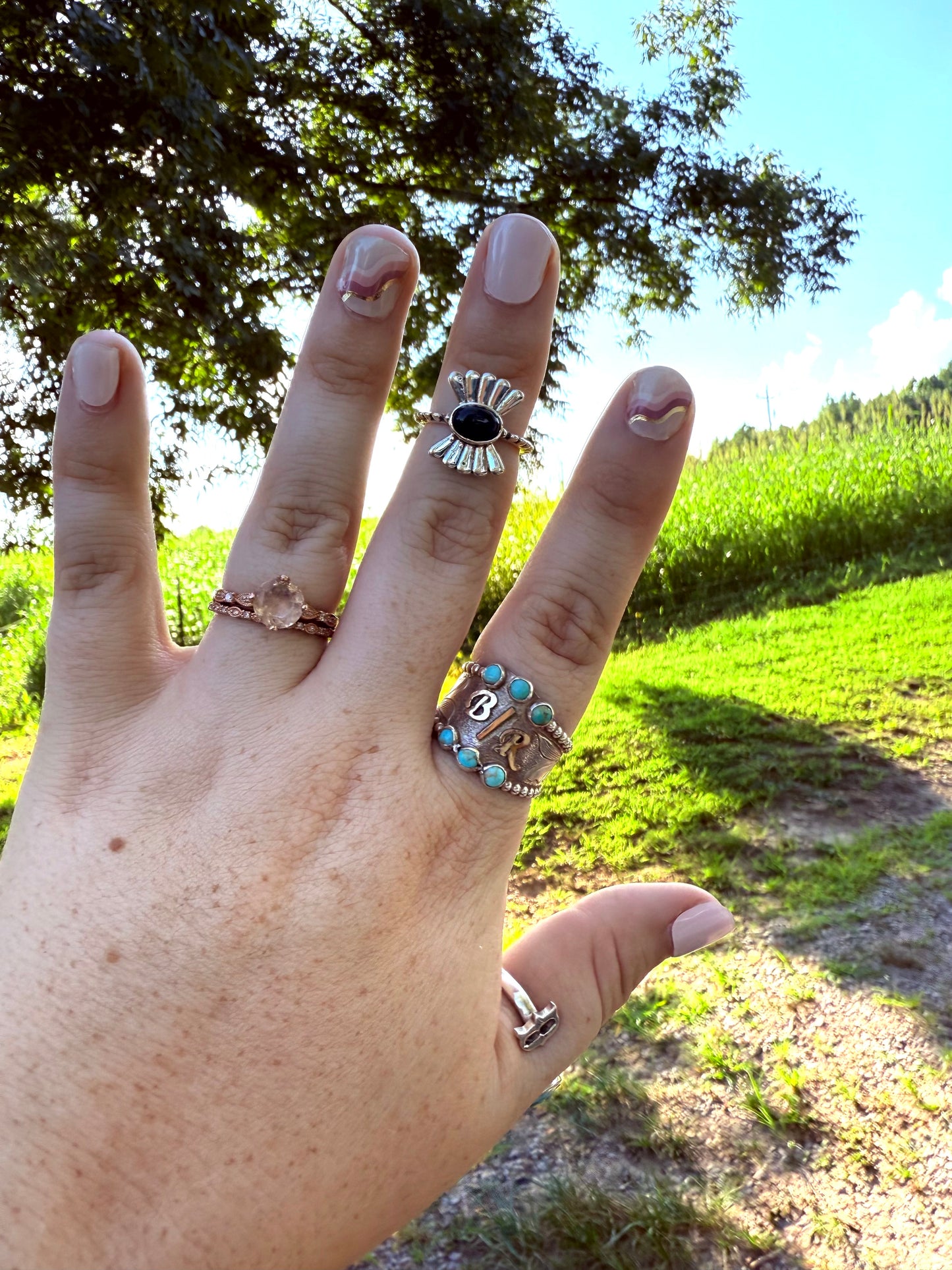 Onyx Sunburst Ring