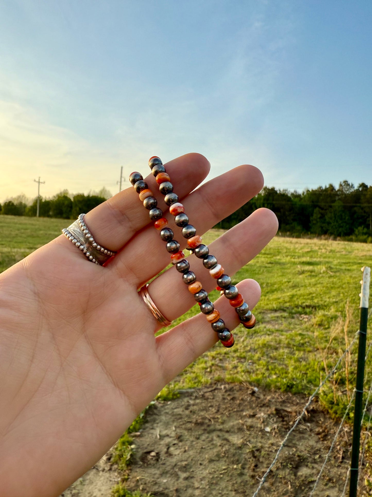 Stretch bracelets (Orange Spiny & Multi)