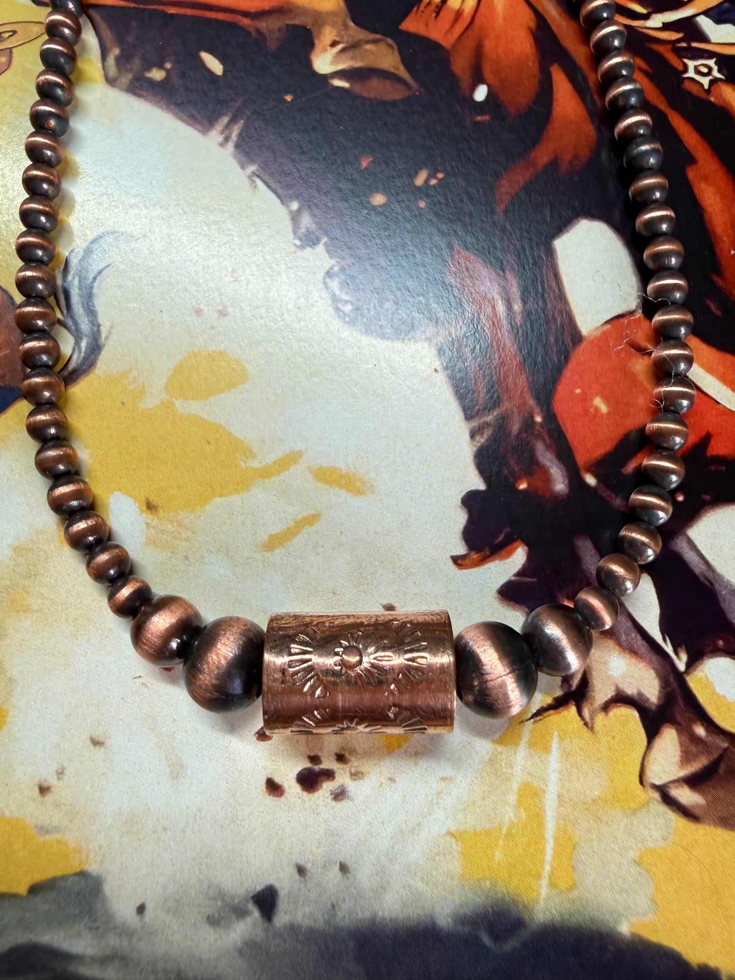 Copper Barrel Necklace