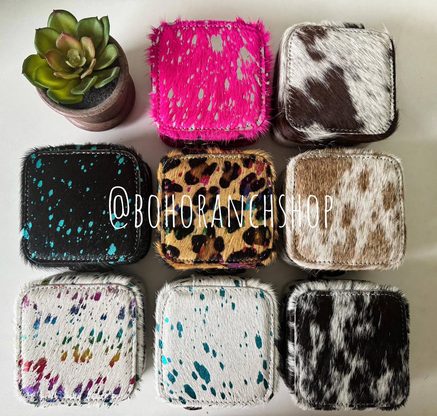 MINI COWHIDE JEWELRY BOX Western - travel storage gifts