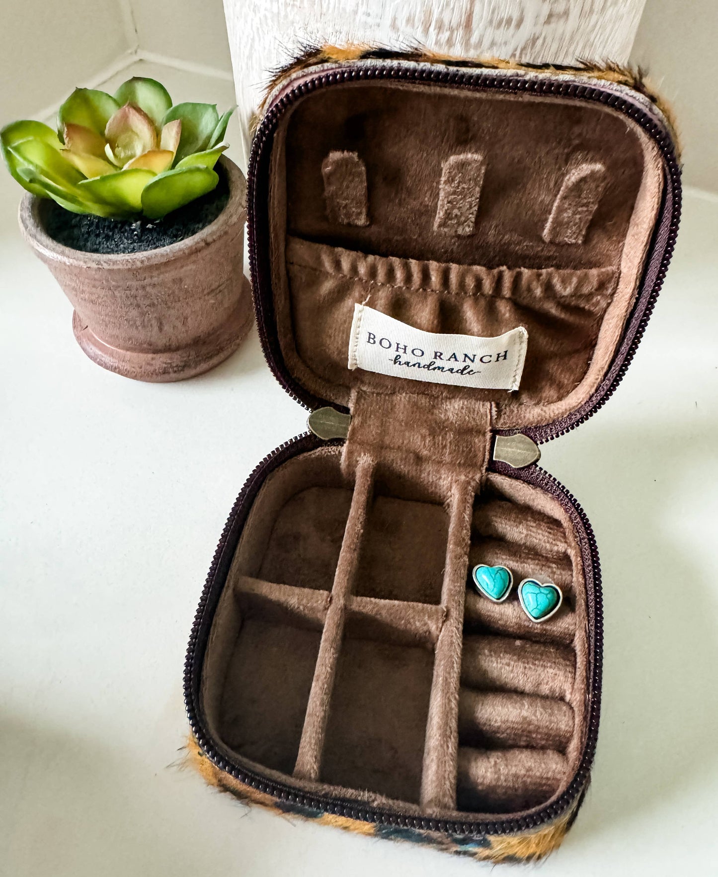 MINI COWHIDE JEWELRY BOX Western - travel storage gifts