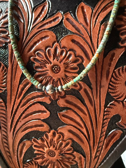 18” Turquoise Heishi Necklace – Sterling Silver