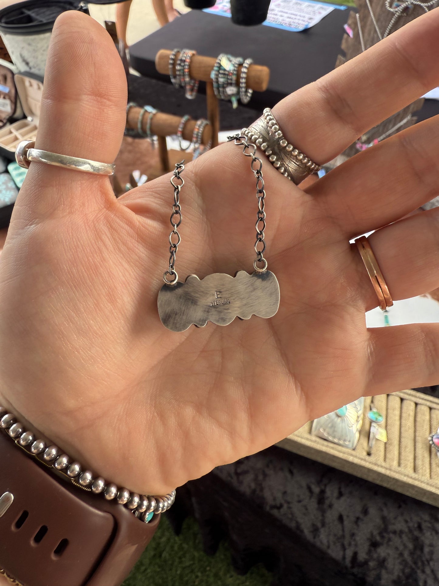 Golden Hills 3 Stone Necklace