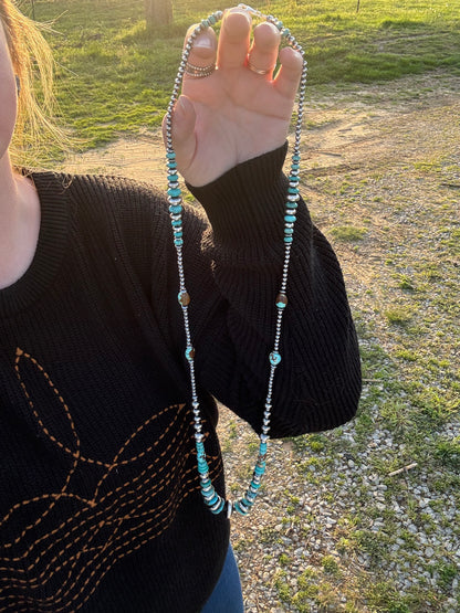 Sterling Pearl & Turquoise Necklace