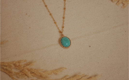 Gold & Turquoise 18” Necklace