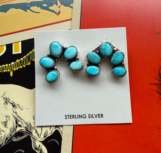 Naja-Style Turquoise Cluster Earrings