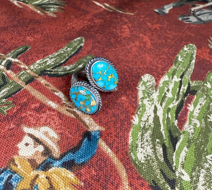Navajo Sterling Silver & Sonoran Gold Turquoise Adjustable Ring