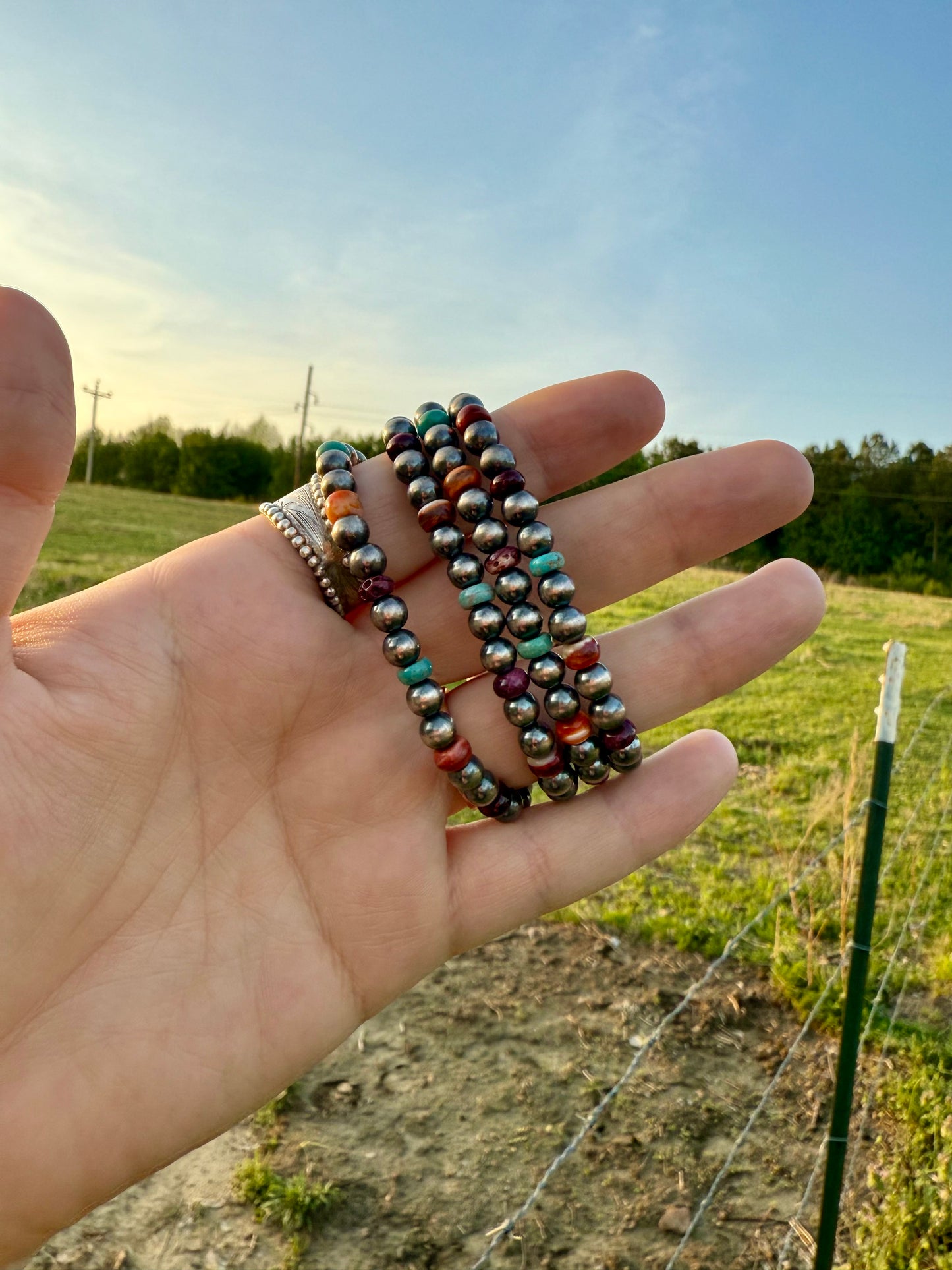 Stretch bracelets (Orange Spiny & Multi)