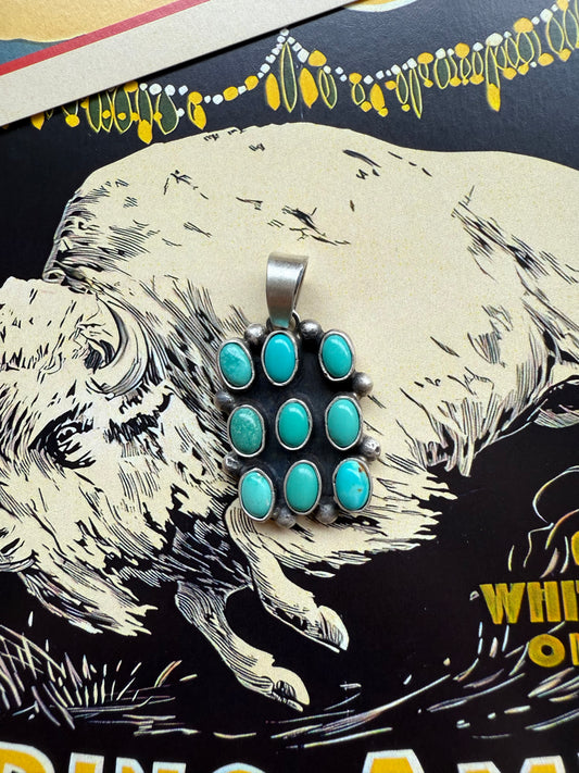 Kingman Turquoise Cluster Pendant