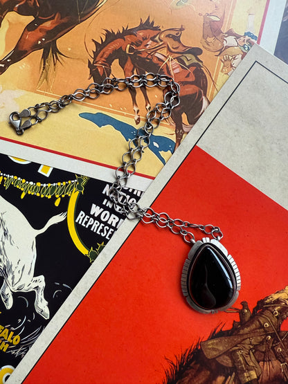 Onyx Teardrop Necklace
