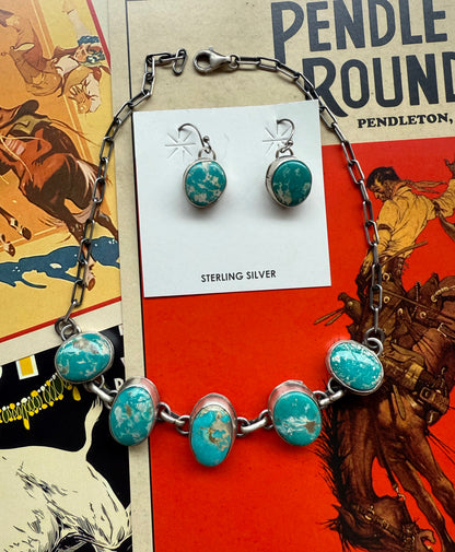 White Water Turquoise Choker & Earring Set