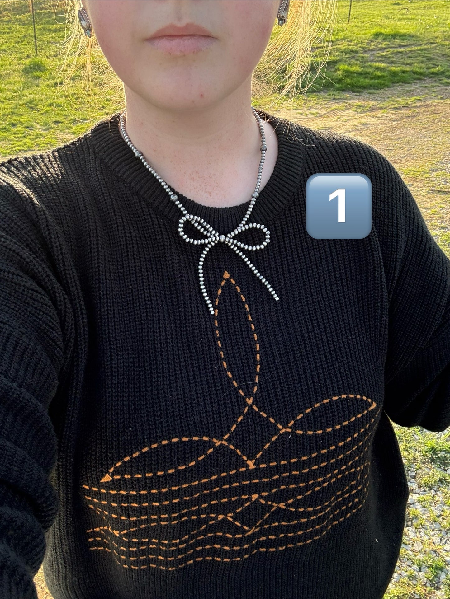 Sterling Pearl Bow Necklace