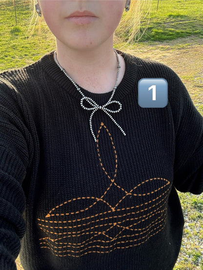 Sterling Pearl Bow Necklace
