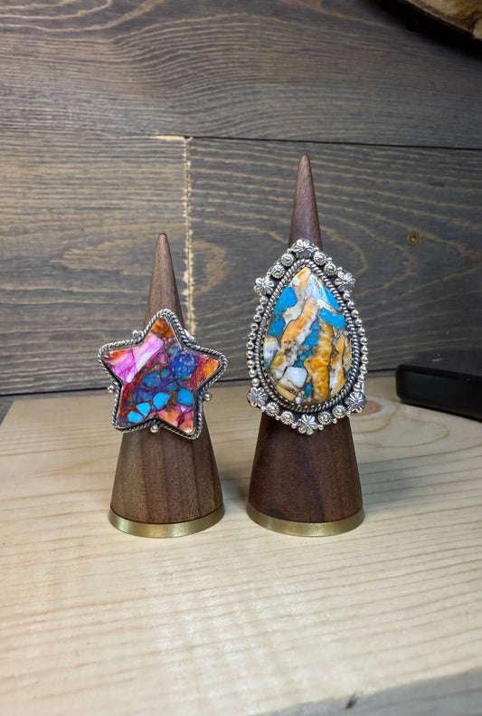 Spiny Composite Statement Rings