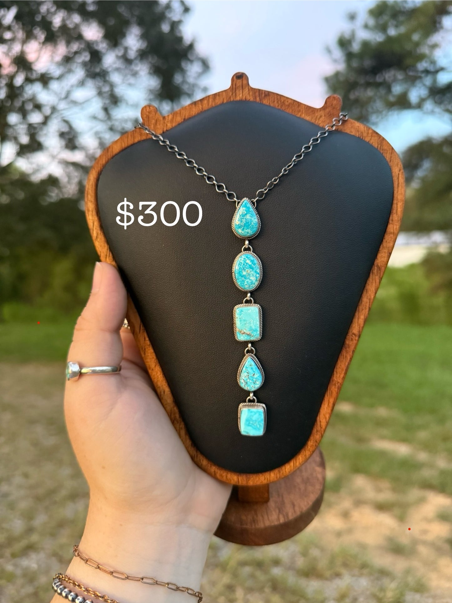 Lariat 5 Stone Necklace