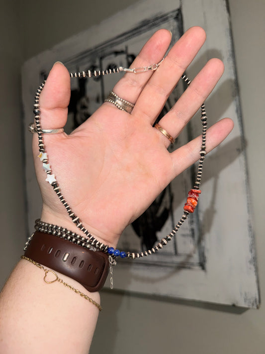 Red, White & Blue Sterling Pearl